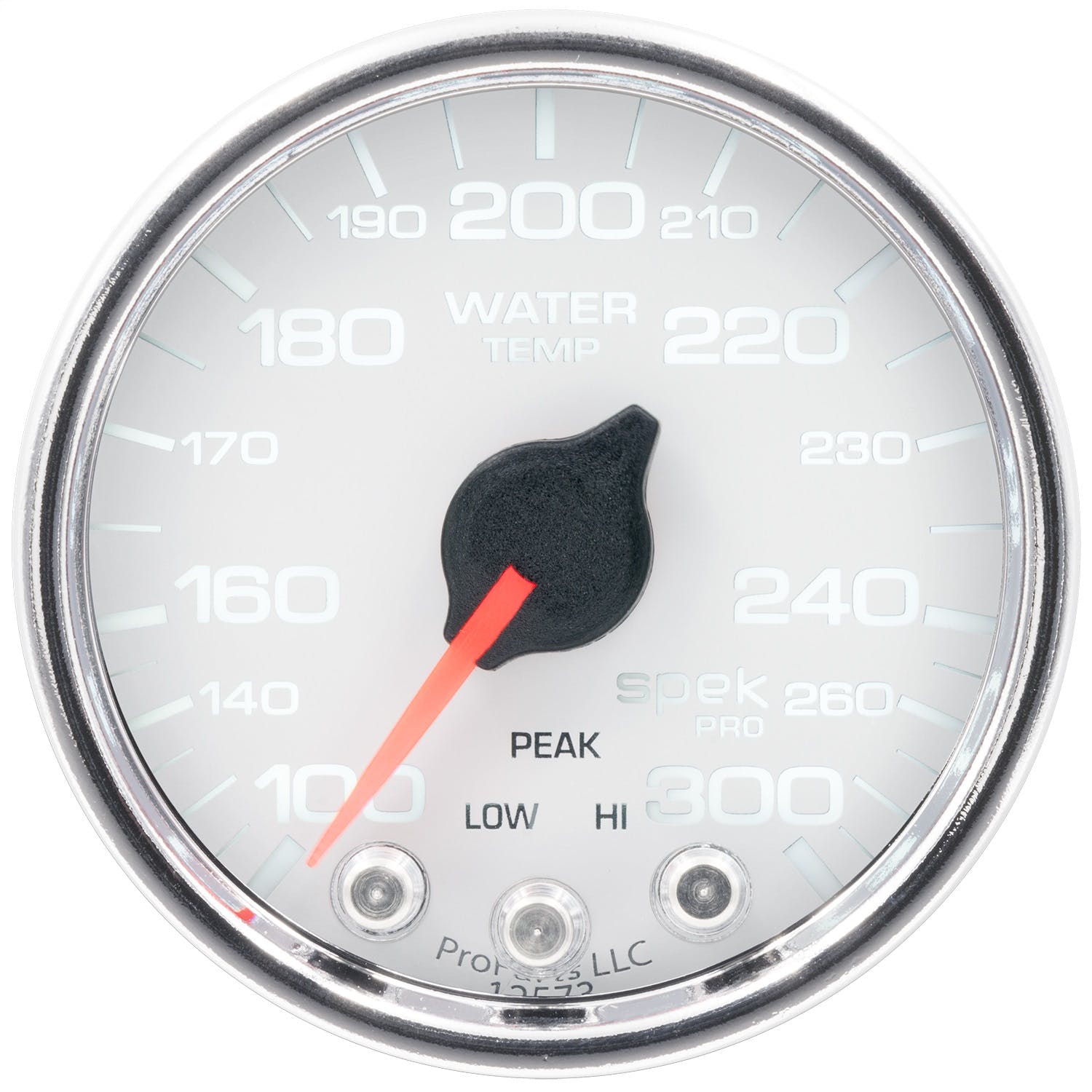 AutoMeter Products P34611 WTmp; 2in.; 300° F; Stepper Motor w/Peak/Warn; Wht/Chrm; Spek