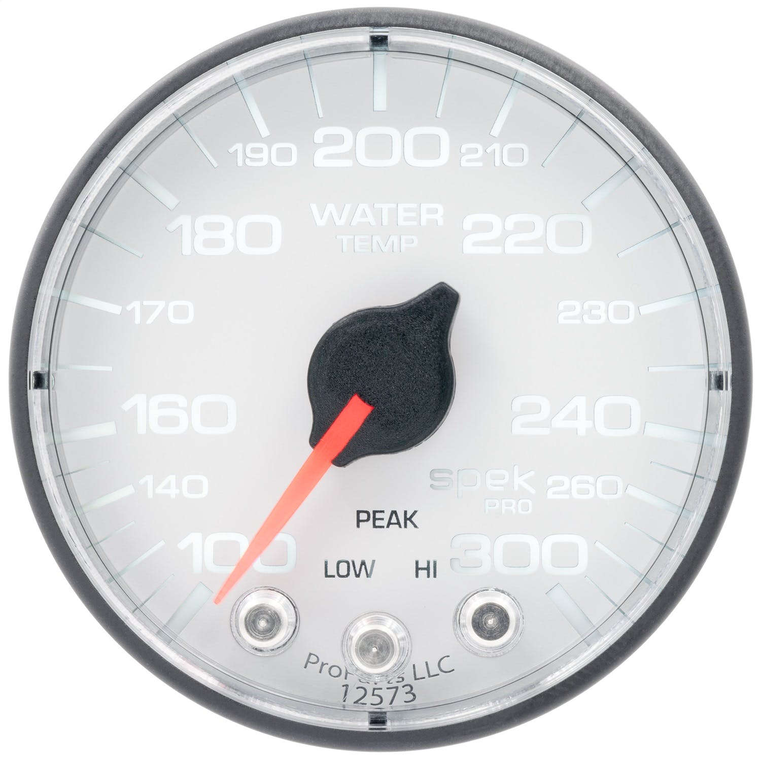 AutoMeter Products P346128 WTmp; 2in.; 300° F; Stepper Motor w/Peak/Warn; Wht/Blk; Spek