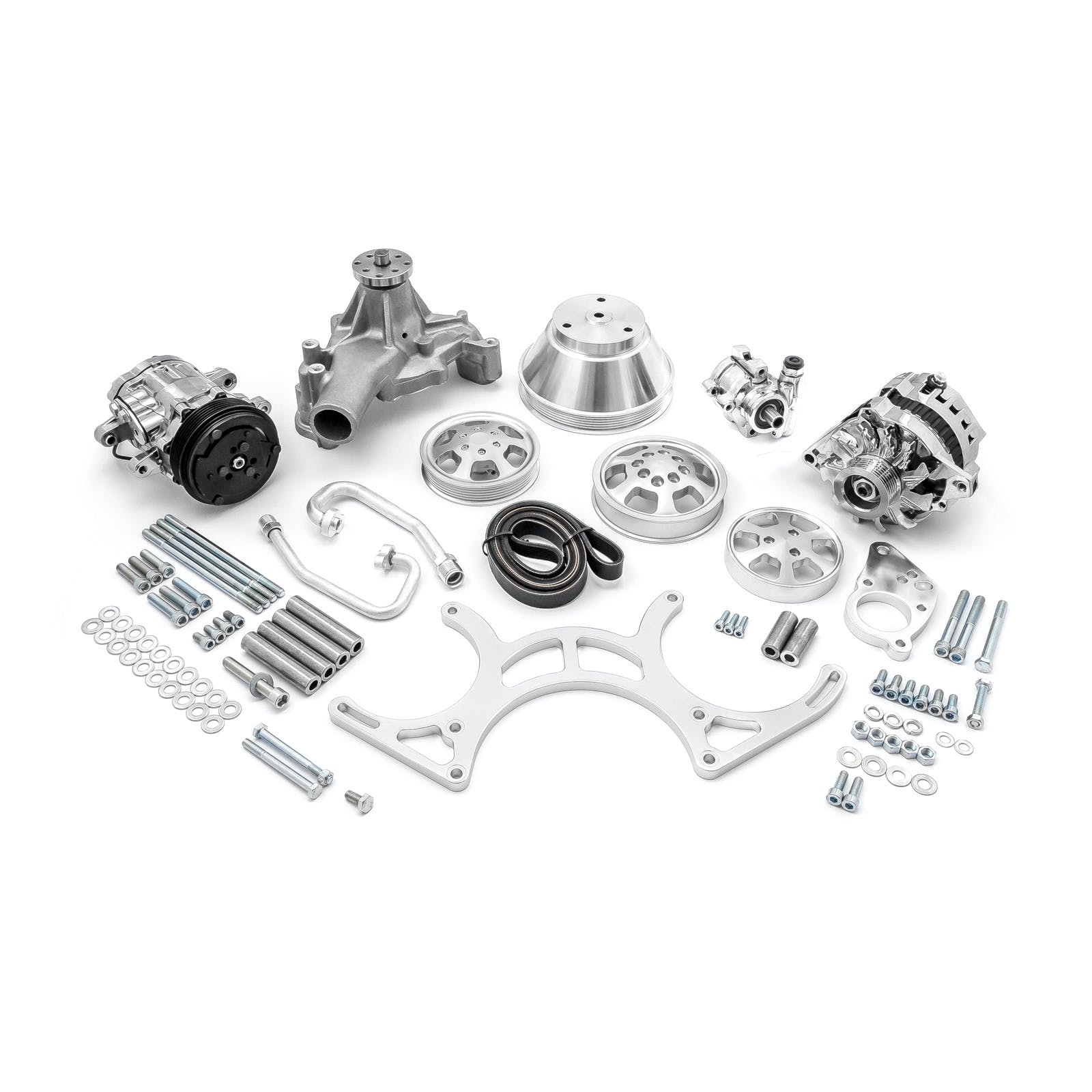 Speedmaster PCE415.1028 Aluminum Serpentine Complete Engine Pulley and Components Kit