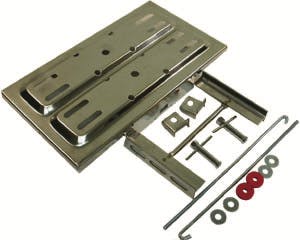 Racing Power Company R9323 Universal s.s. battery tray with holddowns st