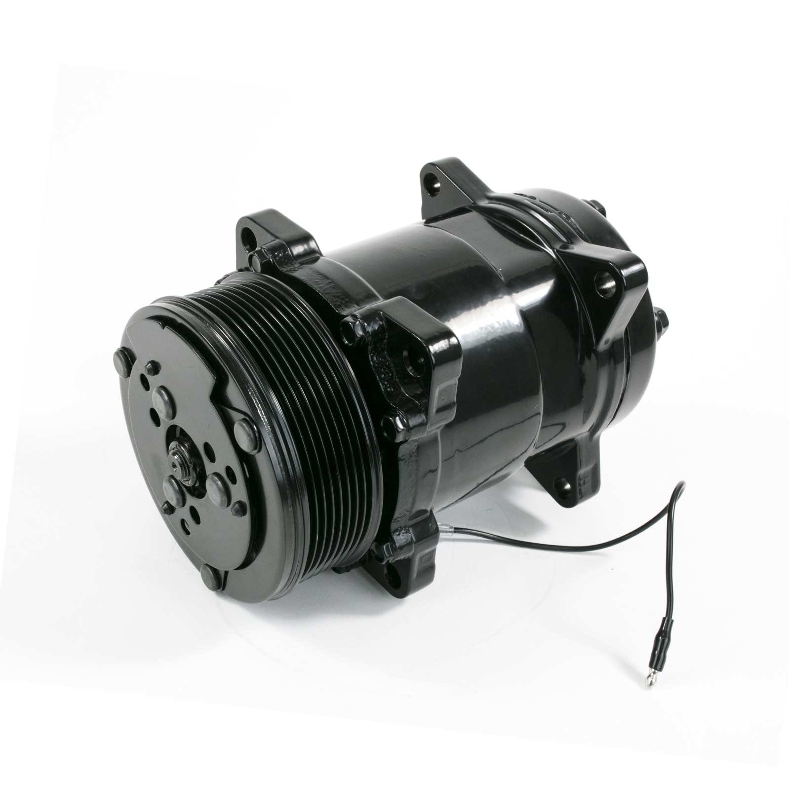 Top Street Performance HC5002BK A/C Compressor, Serpentine, Sanden 508 Style, Black