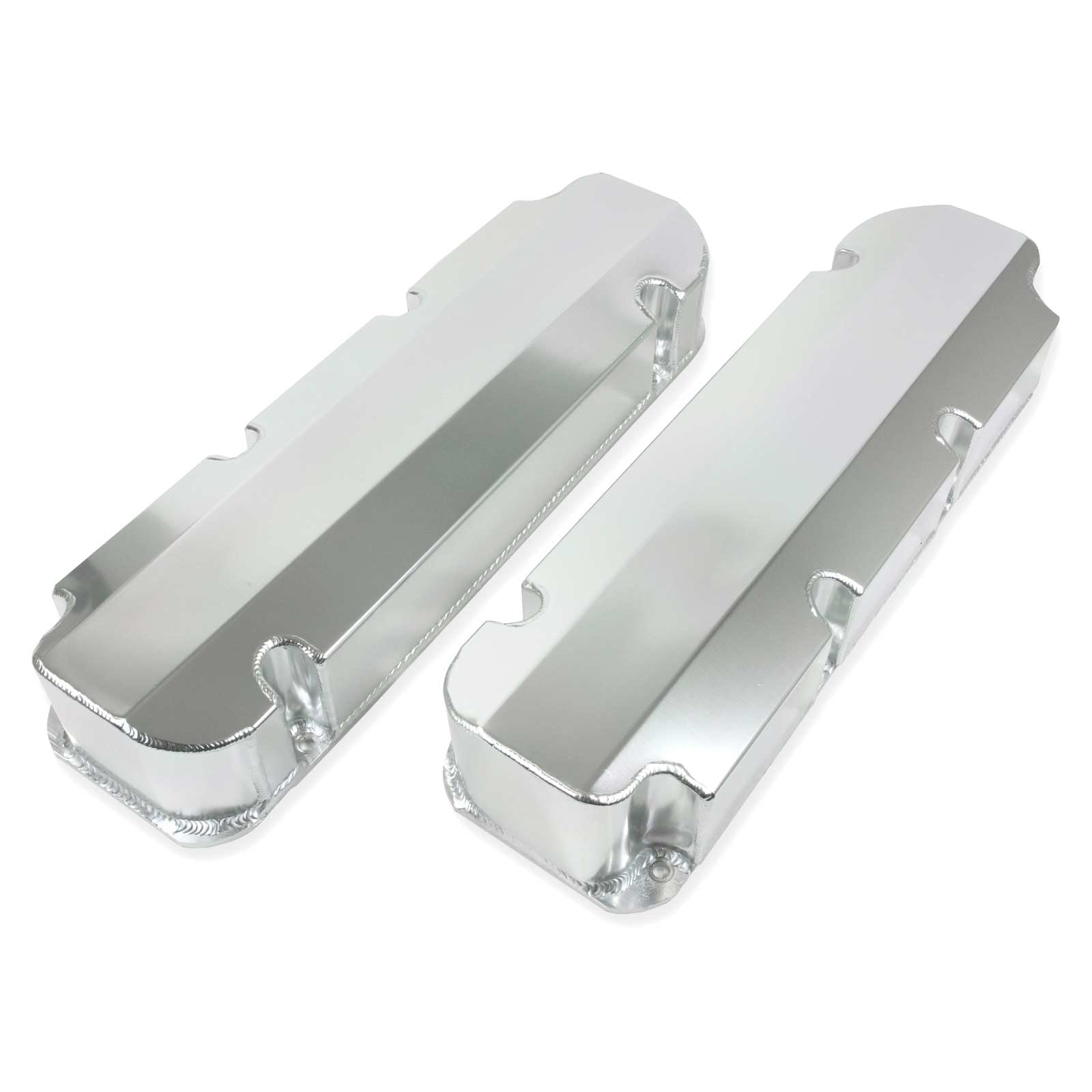 Top Street Performance JM8094-3CA Alum Tall Fabricated Valve Cover Short Bolt, w/o Breather Hole, Clear Anodized