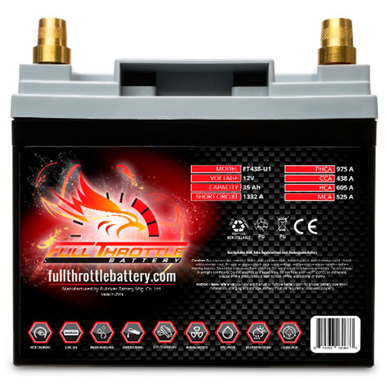 Fullriver Battery FT438-U1 Full Throttle 12V Automotive Battery