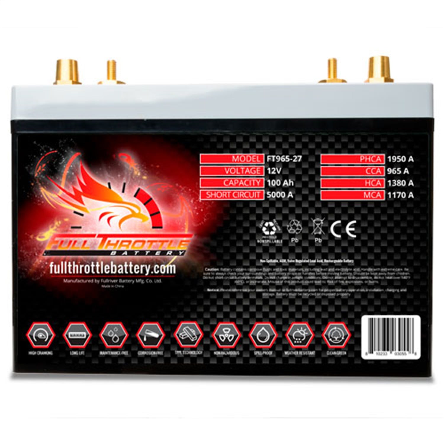 Fullriver Battery FT965-27 Full Throttle 12V Automotive Battery