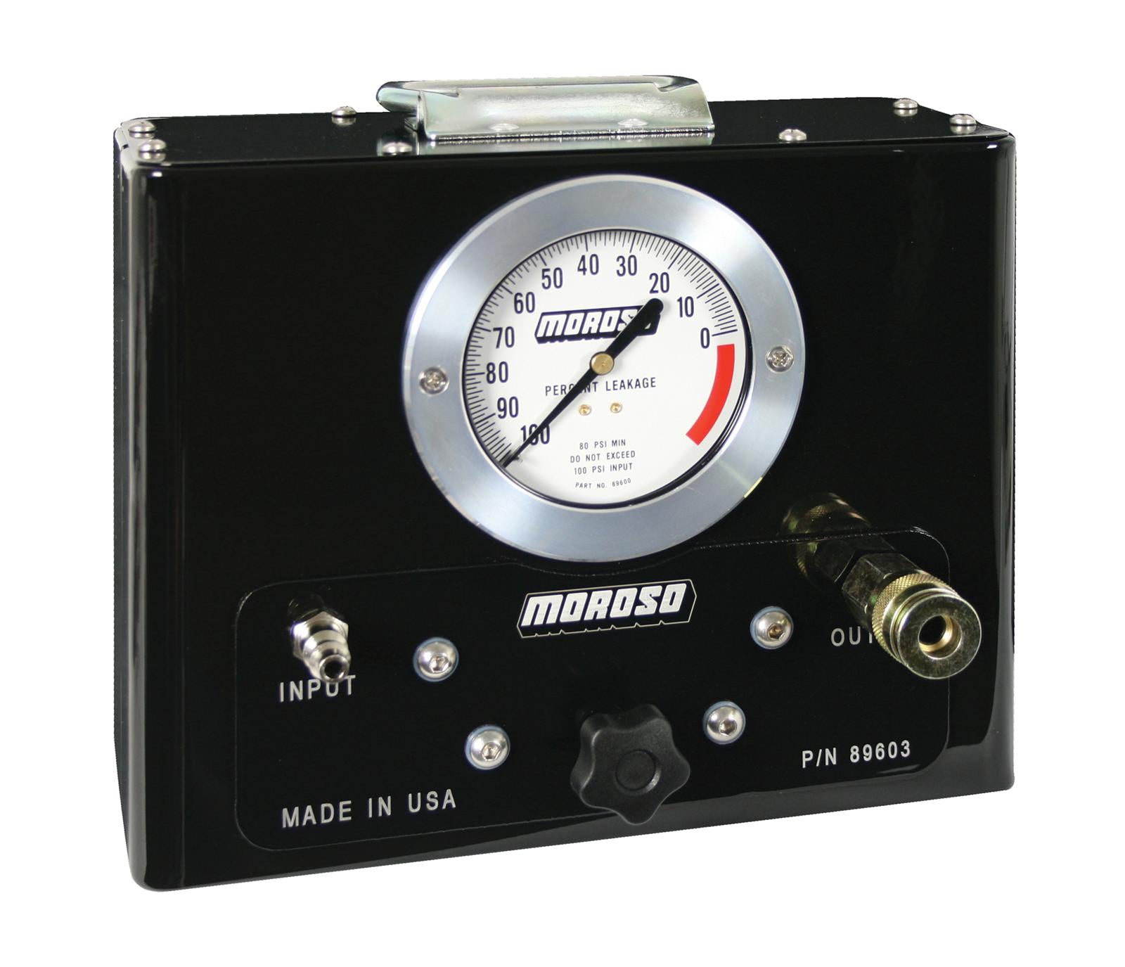 Moroso 89603 Cylinder Leak Down Tester (Black Powder Coated Steel Case)