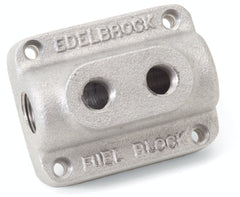 Edelbrock 1280 FUEL BLOCK DUAL CARB AS CAST