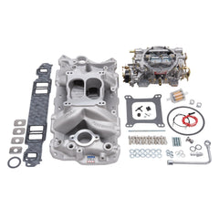 Edelbrock 2020 MANIFOLD and CARB KIT PERF AIR GAP SBC 1957-86 NATURAL FINISH