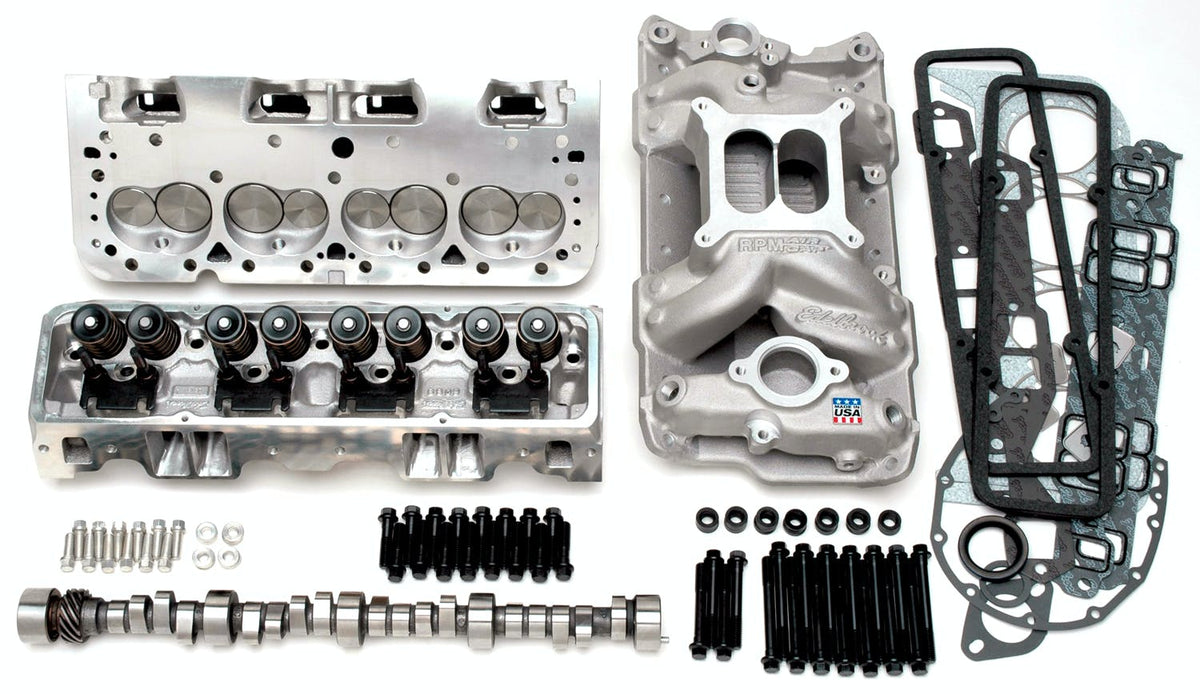 Edelbrock 2099 PWR PKG TOP END KIT SBC RETRO-FIT HYD ROLLER CAMSHAFT PRE 87 BLOCKS 435 HP