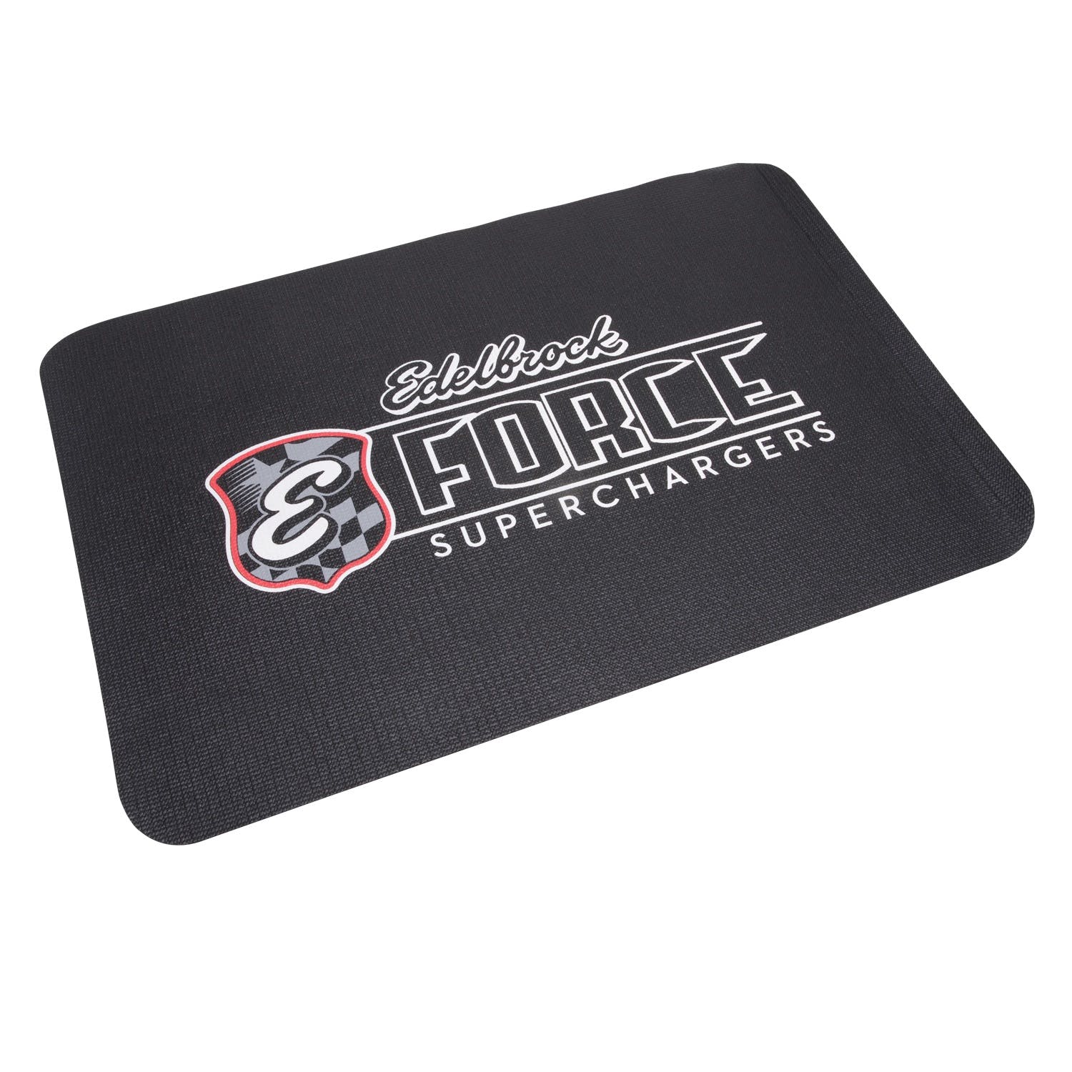 Edelbrock 2323 E-Force Fender Cover, PVC Foam Mat, 2 color printed Edelbrock Racing logo