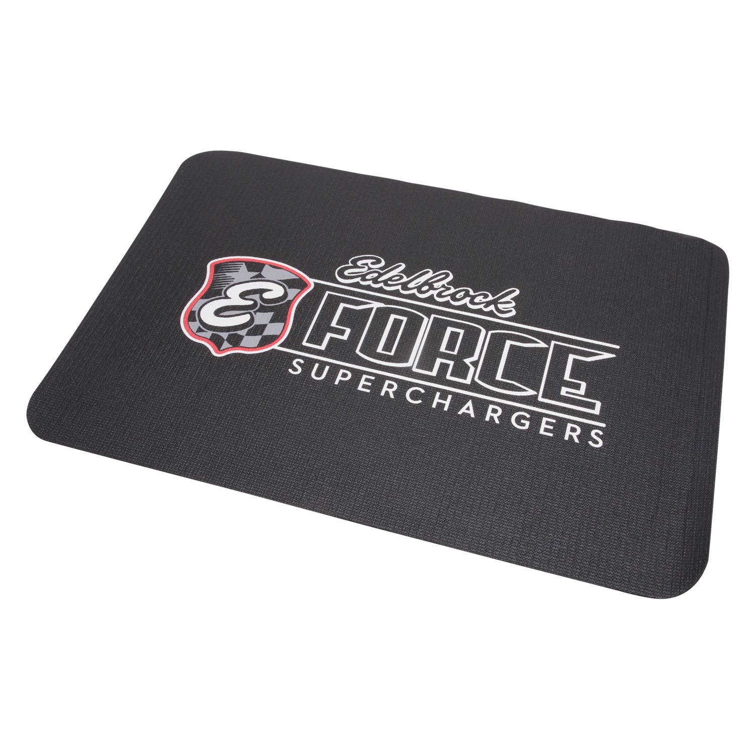 Edelbrock 2323 E-Force Fender Cover, PVC Foam Mat, 2 color printed Edelbrock Racing logo