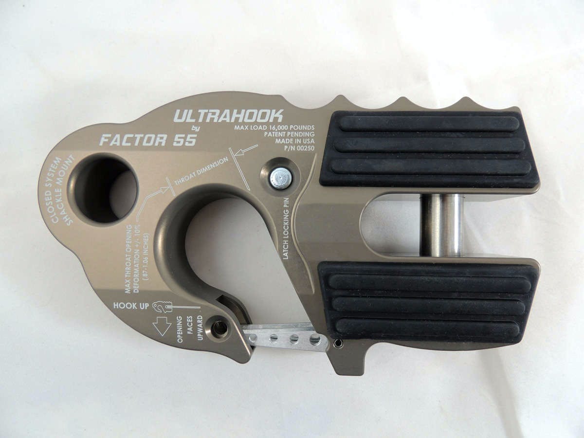 Factor 55 00250-06 Ultrahook Winch Hook With Shackle Mount - Gray