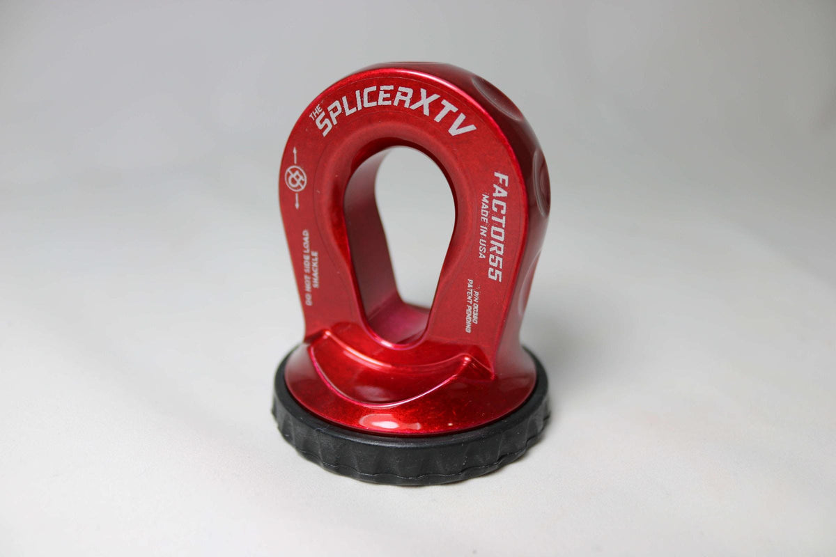 Factor 55 00355-01 Splicer XTV 3/16-1/4 Synthetic Rope Splice-On Shackle Mount - Red