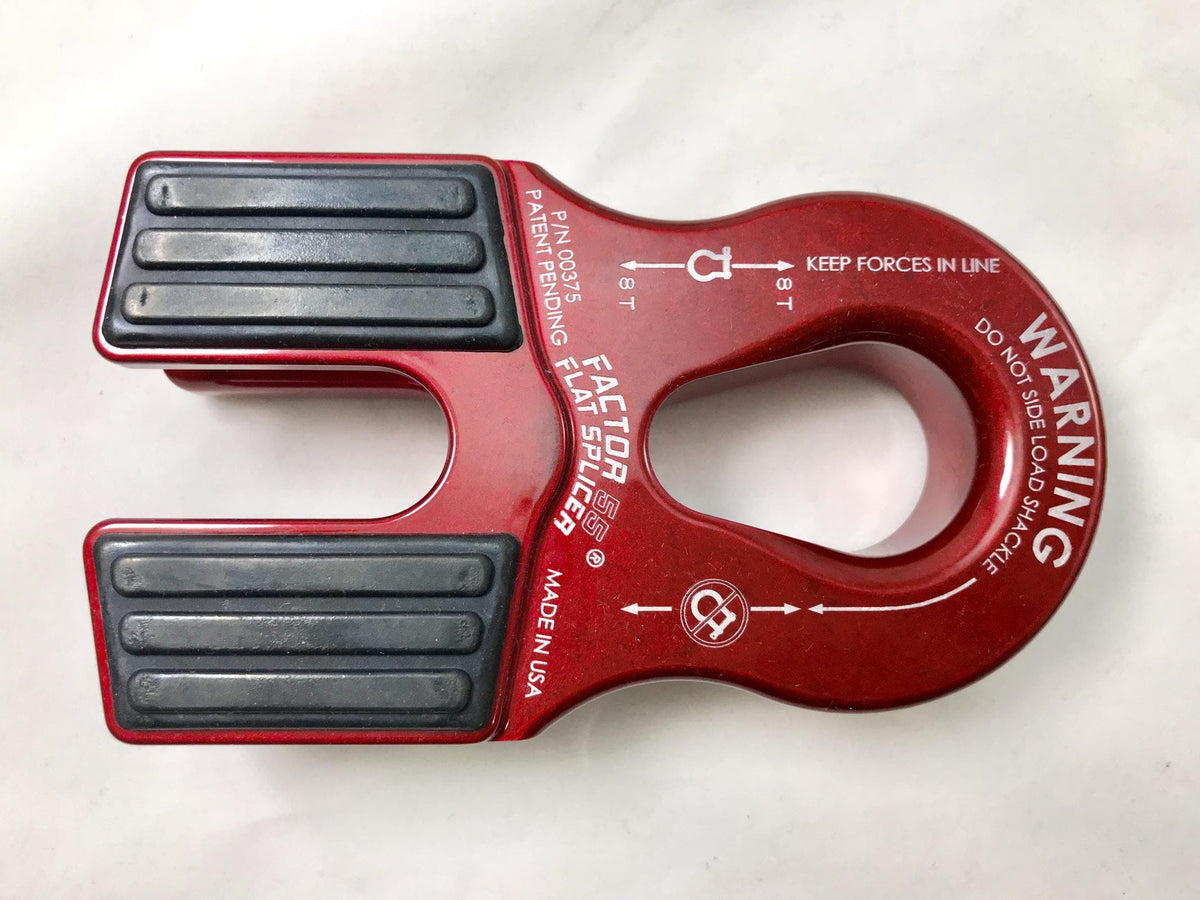 Factor 55 00375-01 Flat Splicer 3/8-1/2 Synthetic Rope Splice-On Shackle Mount - Red