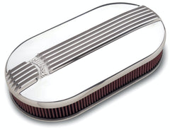 Edelbrock 4119 POLISHED A/C CLASSIC FINNED DUAL CARB LG OVAL