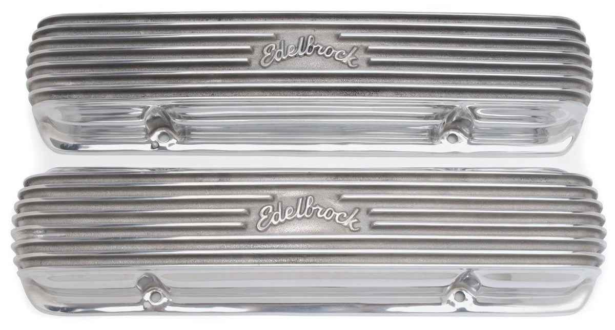 Edelbrock 4130 POLISHED PONTIAC CLASSIC ALUMINUM VALVE COVER