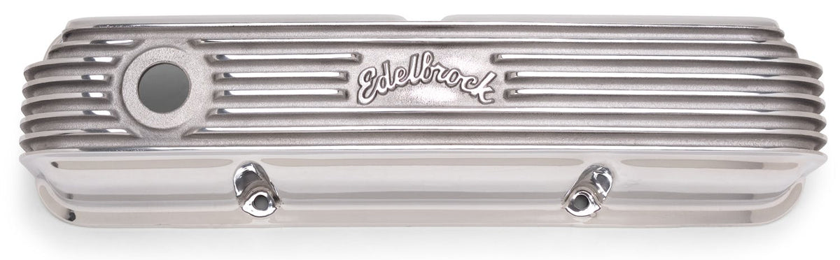 Edelbrock 4162 VALVE COVER, CLASSIC ALUMINUM FORD FE, POLISHED