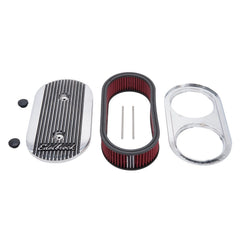 Edelbrock 4272 Elite 2 Series Polished Oval Air Cleaner for Edelbrock Dual-Quads