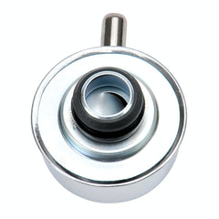 Edelbrock 4410 Signature Series Chrome Round push-in Breather with 90DEG vent Nipple
