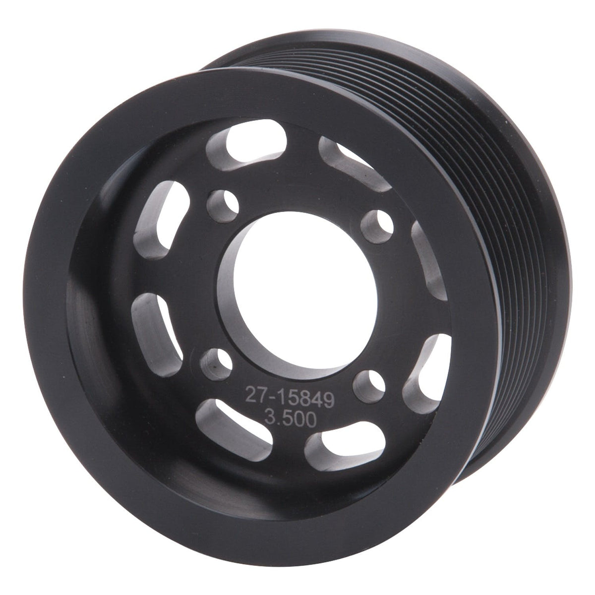 Edelbrock 15849 PULLEY TVS 10 RIB 3.500 BLACK ANODIZED