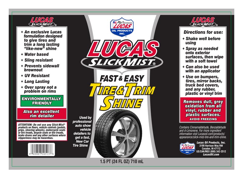 Lucas Oil Slick Mist Tire and Trim Shine 24 OZ 20513