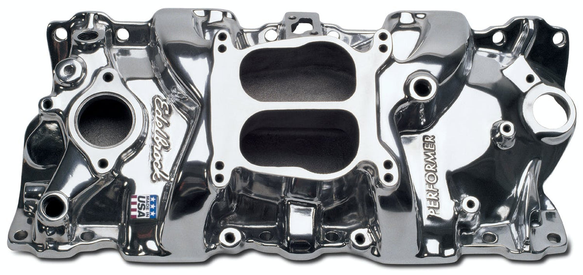 Edelbrock 21011 MANIFOLD, SBC PERFORMER 1955-86 NON-EGR, POLISHED