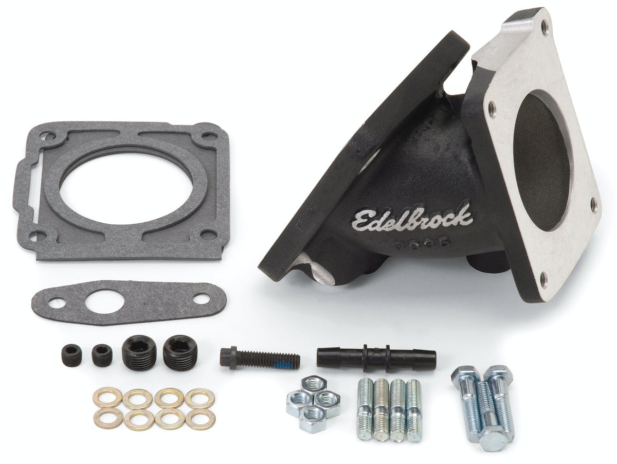 Edelbrock 38353 EFI THROTTLE BODY ADAPTER ELBOW FORD MUSTANG 94-95 W/BLK MINI POWDER COAT