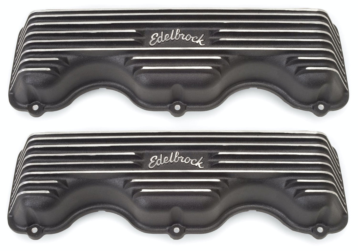 Edelbrock 41403 VC CLASSIC FINNED ALUM CHEVY 348/409 BLK TEXTURE POWDER COAT FINISH