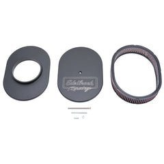 Edelbrock 42203 A/C VICTOR SERIES OVAL SINGLE 4BBL BLK MINI TEXTURE POWDER COAT FINISH