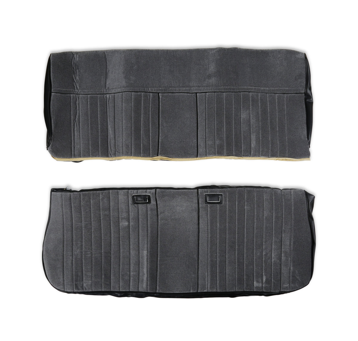 BROTHERS C/K Seat Upholstery Kit - Deluxe Pleat Cloth/Vinyl - Black/Silver pn 05-320