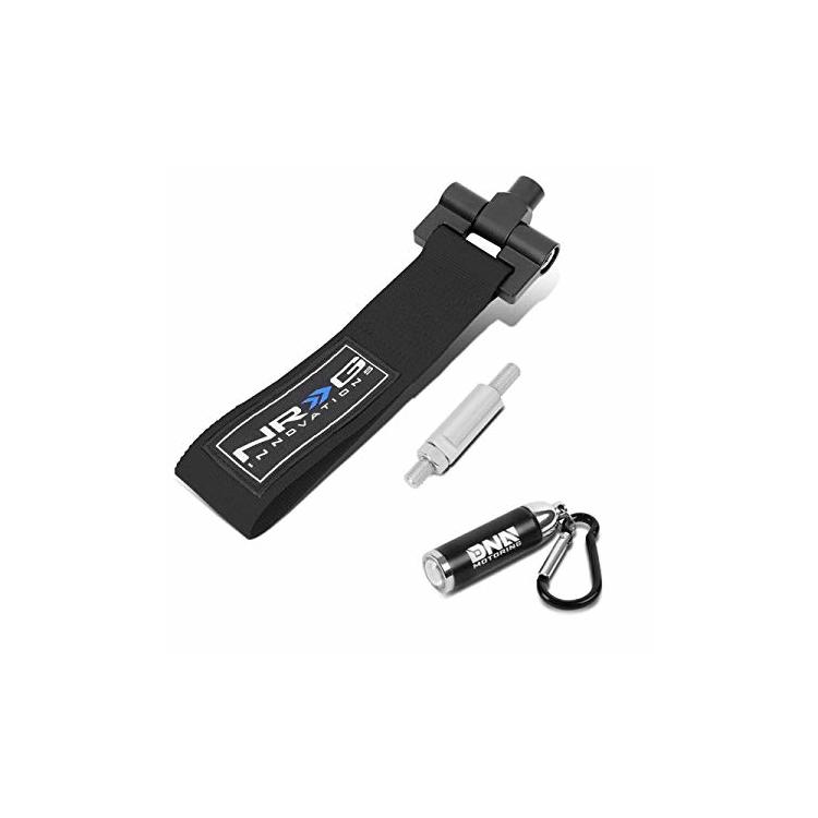 NRG Innovations Tow Straps Bolt In - Car specific TOW-130BK