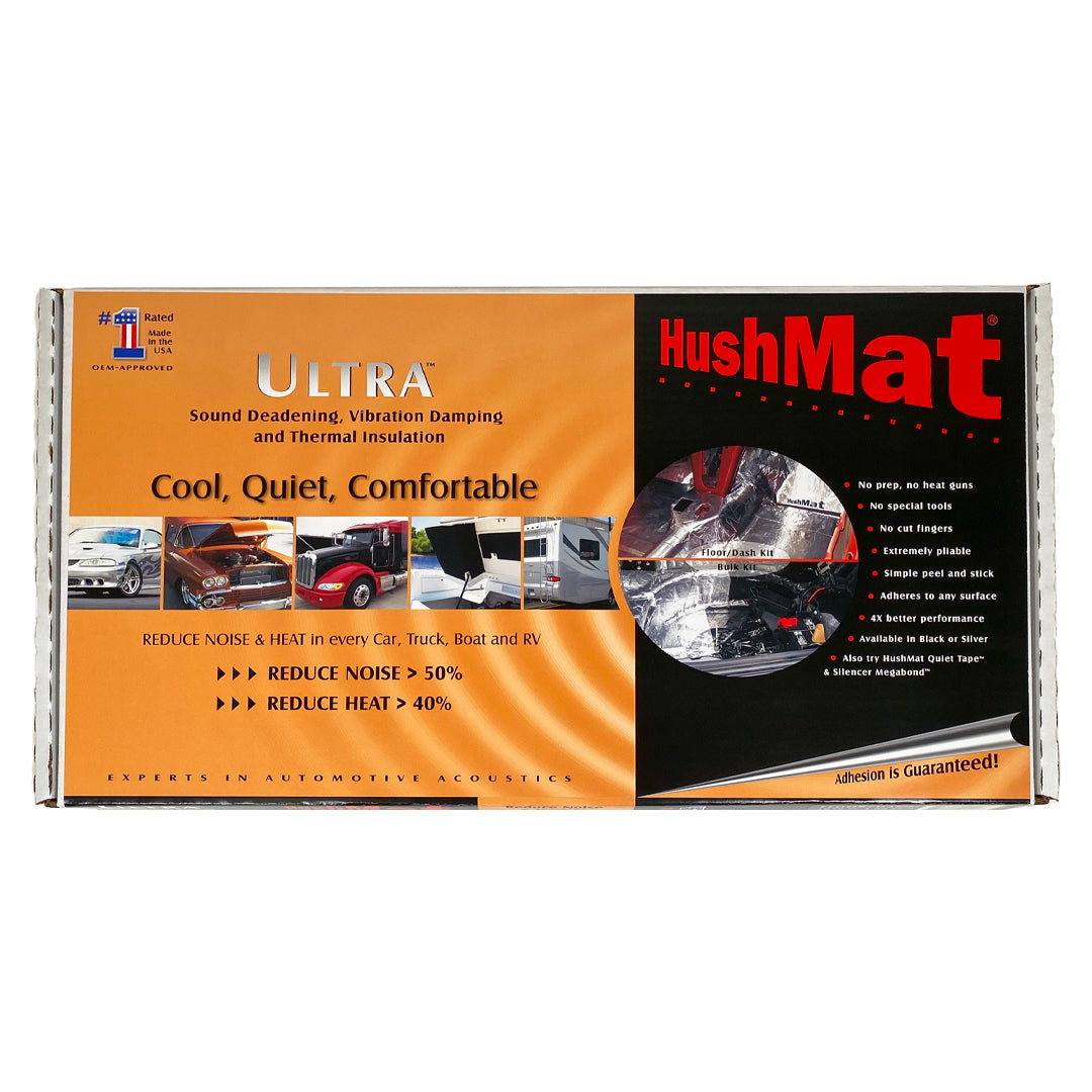 Hushmat 10300 Trunk Kit has 10 sheets of 12 in x 23 in Ultra with Black Foil. Total 19.1 sq ft.