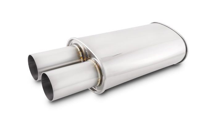 Vibrant Performance - 1094 - STREETPOWER Oval Muffler w/ 3.00 in. Round Straight Cut Tip (2.50 in. inlet)