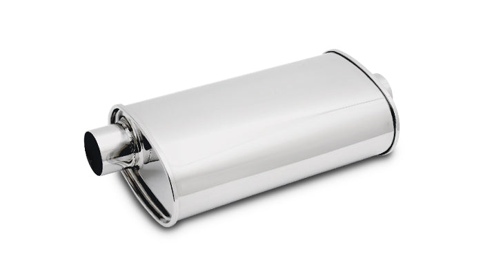 Vibrant Performance - 1104 - STREETPOWER Oval Muffler, 2.00 in. inlet/outlet (Center-Offset)