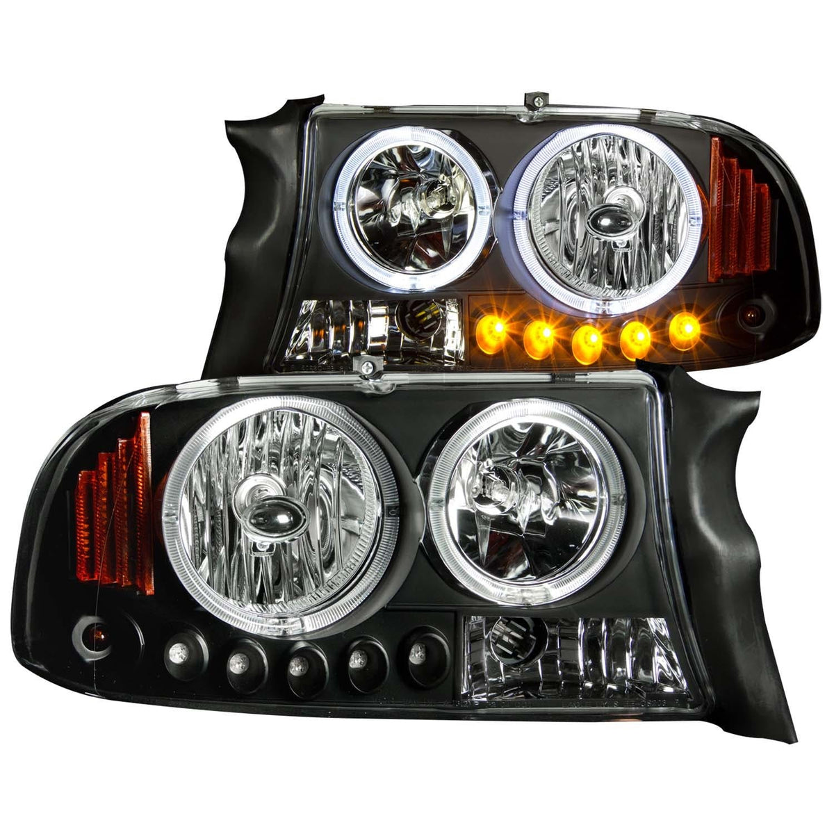 AnzoUSA 111085 Crystal Headlights Black 1pc