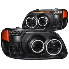 AnzoUSA 111132 Projector Headlights with Halo Black 1 pc