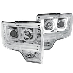 AnzoUSA 111264 Projector Headlights with U-Bar Chrome