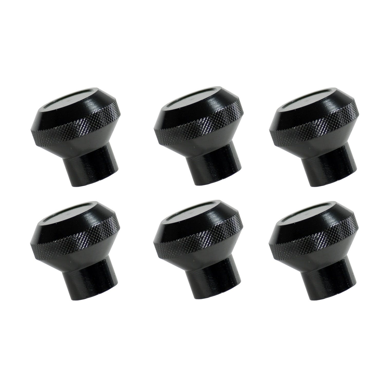 Rugged Ridge 11126.02 Dash Knob Set; Billet Stainless Steel; Black; 76-86 Jeep CJ Models