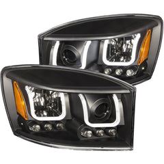 AnzoUSA 111314 Projector Headlights with U-Bar Black