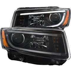 AnzoUSA 111329 Projector Headlights with Plank Style Design Black