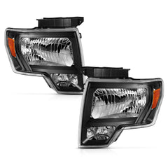 AnzoUSA 111428 Crystal Headlight Black Amber