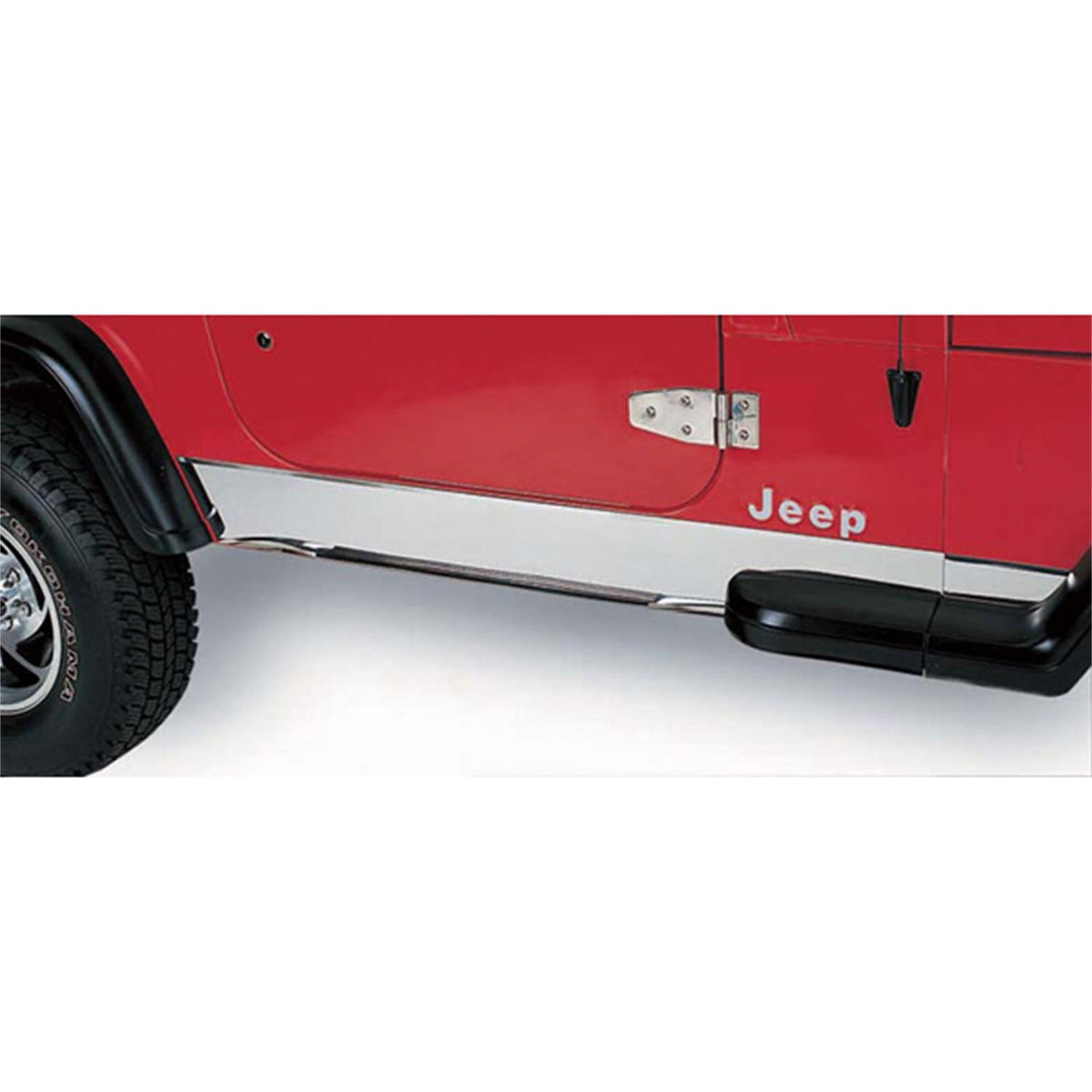 Rugged Ridge 11145.02 Rocker Panel Cover; Stainless Steel; 97-06 Jeep Wrangler TJ