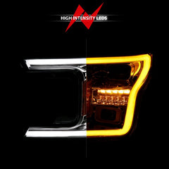 AnzoUSA 111571 FORD F-150 18-20 FULL LED PROJECTOR CHROME HEADLIGHTS W/ INITIATION FEATURE and SEQUENTIAL SIGNAL DOES NOT FIT MODELS WITH LED SYSTEM