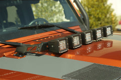 Rugged Ridge 11232.03 Hood Light Bar; Black; 07-17 Jeep Wrangler JK
