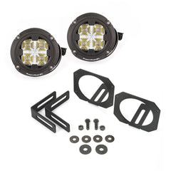 Rugged Ridge 11232.17 LED Light/Mount Kit; Dual Round; 07-17 Jeep Wrangler JK