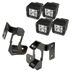 Rugged Ridge 11232.33 A-Pillar Light Mount Kit, Semi-Gloss Black, Square LED
