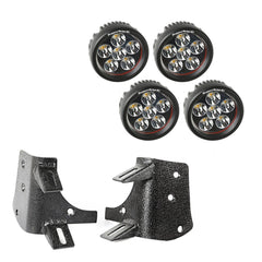 Rugged Ridge 11232.37 Dual A-Pillar LED Kit; 3.5in. Round Lights; 97-06 Jeep Wrangler TJ/LJ