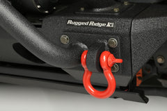 Rugged Ridge 11235.08 D-Ring Shackles; 3/4-Inch; Red; Steel; Pair