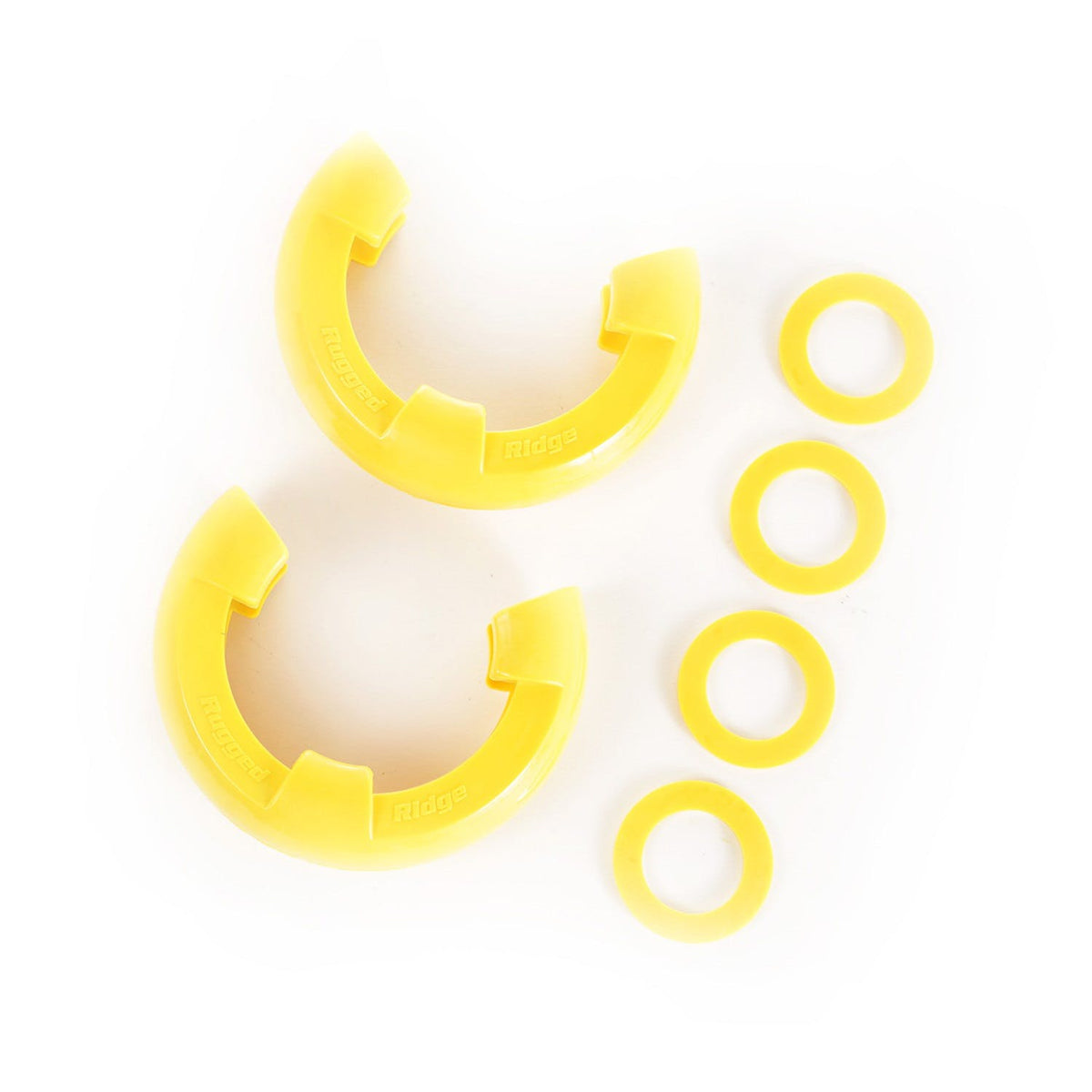 Rugged Ridge 11235.42 D-Shackle Isolator Kit; Yellow Pair; 7/8-Inch