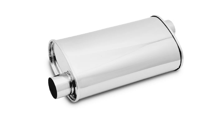 Vibrant Performance - 1125 - STREETPOWER Oval Muffler, 2.25 in. inlet/outlet (Offset-Offset)