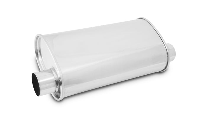 Vibrant Performance - 1129 - STREETPOWER Oval Muffler, 2.5 in. inlet/outlet (Offset-Offset Same Side)